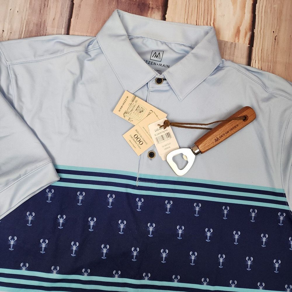 NWT Mizzen+Main Mens Big Small Versa Lobster PTO Collection Soft Golf Polo Shirt
